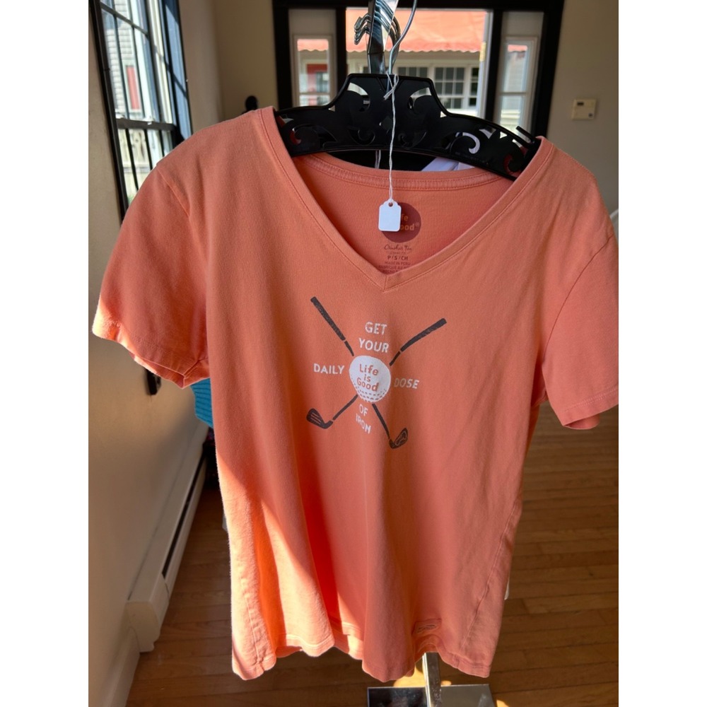 Life is Good golf orange short sleeve size small